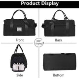 Sporttas, reistas, duffeltas, sportduffel met schoenenvak en nat vak, waterdichte overnachtingstas, reistas, bagagetas voor sport en reizen, voor heren en dames