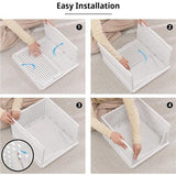 SWAWIS Stackable Wardrobe Storage Box, Stackable Foldable Wardrobe, Plastic Foldable Storage Boxes Drawer, Wardrobe Organiser Shelf for Bedroom, Kitchen, Bathroom, Pack of 5