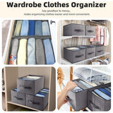 Grote versie van de jeans-organizer: verbeterde afmetingen: 36 x 27 x 20 cm, elk vak 26 x 20 x 6 cm, breder en groter vak voor volwassen jeans, jassen, broeken, overhemden, truien, enz