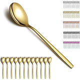 Regenboogsoeplepel, 12 stuks, titanium kleurrijk gecoat, moderne roestvrijstalen tafellepel, ideaal voor thuis, toiletkamer, hotel, bruiloft en feest, vaatwasmachinebestendig