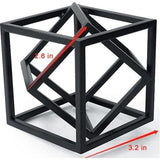 Kubus geometrisch ijzeren standbeeld - minimalistische sculptuur voor slaapkamer, salon, boekenkast en woondecoratie.