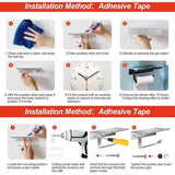 Space aluminium toiletrolhouder met ruime planken, toiletrolhouder wandhouder voor toilet en keuken, zonder boren met plank (zwart)