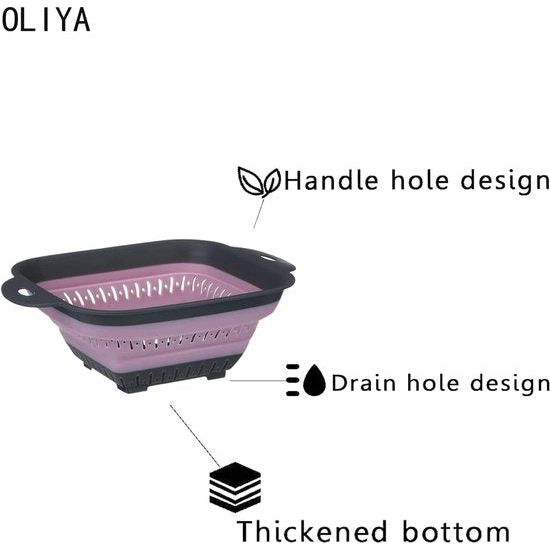 Opvouwbare vergietset, BPA-vrij siliconen voedselvergiet Milieuvriendelijk, niet-giftig en gemakkelijk schoon te maken Hittebestendig Pasta Groentevergiet Vaatwasmachinebestendig 3-delige set (roze)