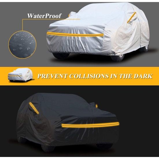 Auto delen, 6 lagen, waterdicht, waterdicht, complete garage, stofdicht, auto delen, buiten, voor terreinwagens (510 x 193 x 150 cm)