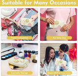 Draagbare make-uptas voor dames, make-uptas, esthetisch, glimlachprint, gezicht, cosmetica-organizer, toilettas met ritssluiting, geschikt als cadeau voor meisjes en moeders, beige, modern