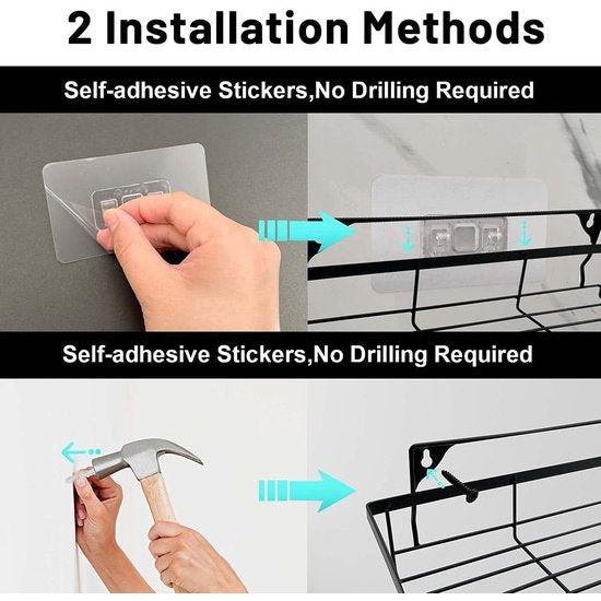 Doucheplank zone, set van 3 losse doucheplanken, wit, met 6 haken en zeepbakje, verbonden doucheplank, bad room en double room, Keuken