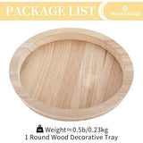 Houten dienblad, kaarsendienblad, decoratie, 28,5 cm, rond, kaarsenbord, houten dienblad, landhuis, kandelaar, decoratief bord, tafeldecoratie, woonkamer