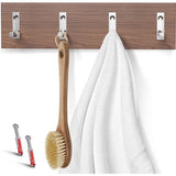 Coat Rack Hooks [Foldable] Space-Saving Wall Mounted Coat Hook Rack Coat Hooks Wall Coat Rack Coat Rack Panel (Carini Walnut Natural Chrome)