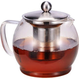 Theepot met stoofje, zeefinzet, glazen theepot, theemaker, koffiepot, theezeef, kan theewarmer ca. 1,2 liter