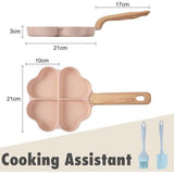 4-gaats hartvormige eierpan, anti-aanbaklaag, graniet, kleine pannen, inductie, braadpan, creatieve schattige omeletpan zonder PFOA, gezonde pannenkoekenpan voor het ontbijt