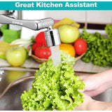 1440° badkamerkraan draaibaar opzetstuk, sputar wastafelarmatuur gadget kraan verlenging perlator waterfilter badkamer zilver 1 modi