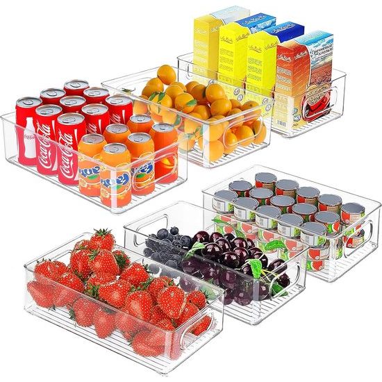 Koelkastorganizer Stapelbare opbergdoos Keukenorganizer Pantryopslagcontainer Transparante container voor koelkast, keuken, kasten