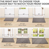 Deurmat voor binnen en buiten, wasbaar, binnentapijt, vuilvangmat, antislip, deurmat voor ingang, patio, hal, tuin, binnen en buiten (grijs, 119 x 180 cm)