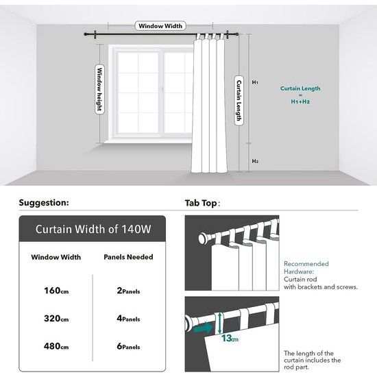 Verduisteringsgordijnen met lussen, ondoorzichtig, set van 2 Blackout curtains with loops, opaque, set of 2