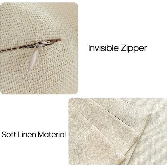 Kussenslopen set van 4 kussenslopen, linnen kussensloop, sierkussen, kussenslopen voor bank, tuinbed, bank, kussen, 40 x 40 cm (set van 4)