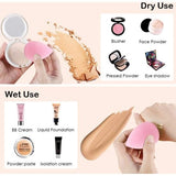 6 stuks make-up spons set,Sonku schoonheid blender spons gebruikt voor foundation mengen blozen concealer poeder crème met 1 stuks spons blender container