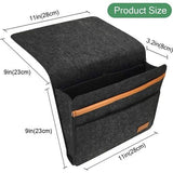 Bedorganizer met ophangsysteem, bedtas om op te hangen, dik vilt, antislip met gesp, voor baby's en kinderen, afstandsbedieninghouder, bank, bedside hanging, opbergorganizer (zwart)