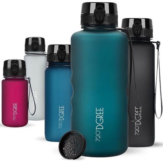 SoftTouch-waterfles "uberBottle" 2 l + zeef - BPA-vrij - XXL-waterfles voor sportschool, sportschool, training, fitness, sport, outdoor - grote sportfles van Tritan - lichtgewicht,