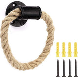 Nautische industriële pijphanddoekringhouder Wandmontage Rustieke handdoekenrek Badkameraccessoires