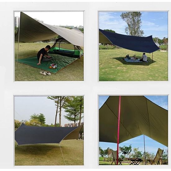 5 x 5 m groot camping tarp waterdicht tentzeil achthoek hangmat zeil regenzeil picknick tent mat outdoor survival uitrusting