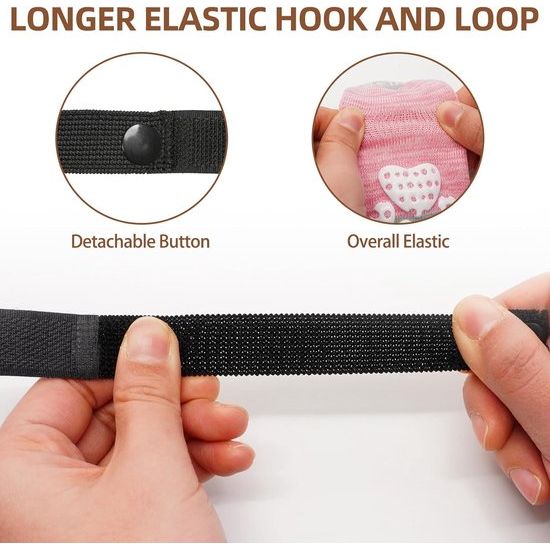2 paar dubbelzijdige antislip hondensokken met verstelbare bandjes voor gebruik binnenshuis - hondenschoenen pootbeschermer zomer huisdier pootbescherming tractiecontrole sokken op hardhouten vloer