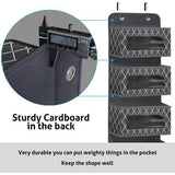 Hangende organizer voor badkamer, deur, hangorganizer met 5 grote vakken met venster en 2 metalen haken, hangrek voor kinderkamer, slaapkamer, kantoor, deur, woonkamer, grijs