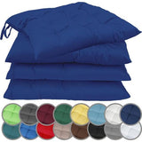 Set van 4 stoelkussens met banden Gr. 40x40 cm Zitkussen gevuld, Navy Blue