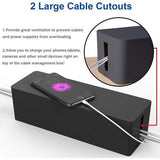 3-pack kabelbox kabelorganizer kabelbox set kabelmanagement voor het opbergen van stekkerdozen oplaadadapters kabelbescherming veiligheid van kinderen en huisdieren zwart