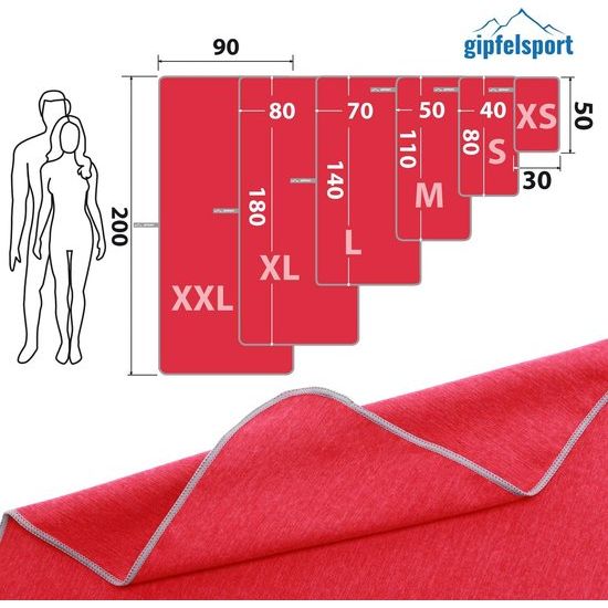 Microvezel handdoekenset, voor sauna, fitness, sport, strandhanddoek, sporthanddoek, 8 matten, 12 kleuren, rood