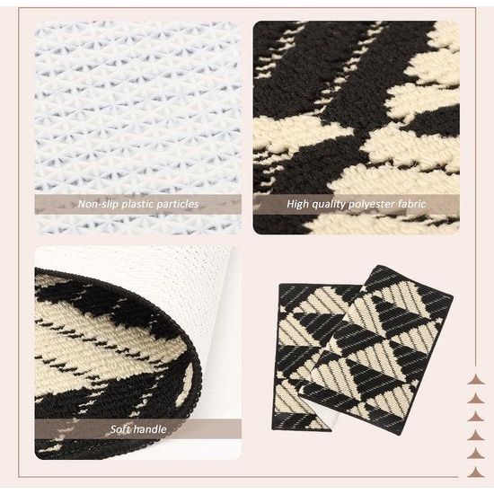 Deurmat voor binnen, antislip, voor de entree, vuilafstotend, duurzame deurmat voor de vooringang, wasbaar voor buiten, welkomstmat, zwart, 50 x 80 cm