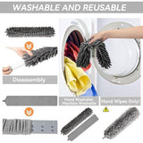 Telescoopstofdoek Wasbaar voor plafond met telescoopstang, Microvezelstofdoek Hoekbezem Max. Lange 55-254 cm stofbezem met telescoop voor hoge plafonds plafondventilator spinnenwebben (7 grijs)