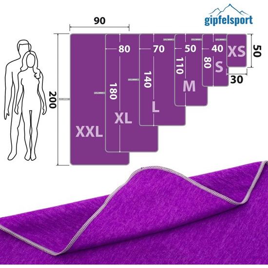 Microvezel handdoek, voor sauna, fitness en sport - strandhanddoek, sporthanddoek - 50x30cm - Paars Gepatroneerd
