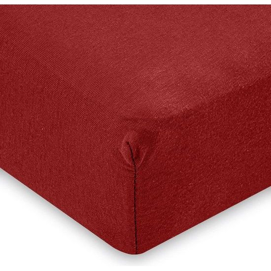 Jersey hoeslaken 100x200cm rood - hoeslaken 80% katoen 20% polyester, bedlaken 100x200 tot 28 cm matrashoogte