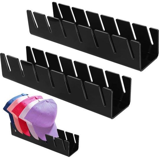 Cap Stand voor Baseball Caps Set van 2 Acryl Hoedenstandaard, Geen Installatie Acryl Hoeden Opbergstandaard, Cap Houder voor Opslag Baseball Cap Houder Kan 14 Hoeden Opbergen