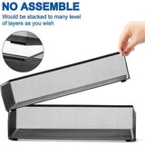 Bureau-organizer, opbergvakken, stapelbaar, brievenbak, papieren houder voor plank, bureau met 2 pennenhouders (2 stuks, zwart)