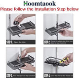 Doucheplank voor douchestang Douche zonder boren Ophangbare doucheplanken Accessoires Beugels met twee haken en douchekophaken Geschikt voor [21 mm-25 mm] douchestang Kunststof, 2 stuks grijs