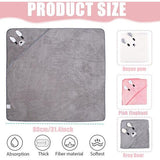 Capuchonhanddoek baby 3 stuks babyhanddoek capuchon baby badhanddoek babyhanddoek met capuchon 80 x 80 cm voor babybadje, zacht super absorberend, schattige babyhanddoek met patroon 0-5 jaar