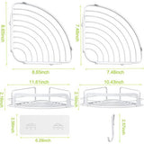 Hoekdouche met 4 haken Zelfklevende badkamer Douchestang Roestbestendig SUS304 roestvrij staal Slaapzaal Badkamer Keuken Opslag 2 Pack (wit)
