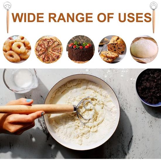 garde, Deense garde, 3 stuks, deegmixer, 33 cm, brooddeeg, garde, eiermixer voor keuken, brood, deeg, cake, gebak