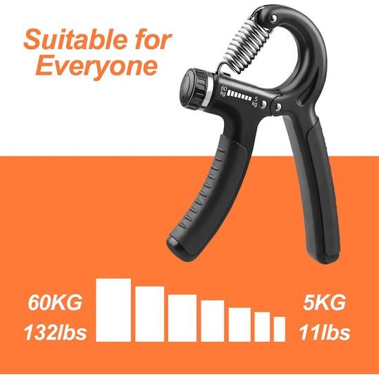 2 stuks Handtrainer, Vingertrainer, Onderarmtrainer, 5-60 kg verstelbare gripsterktetrainer, Handtrainingsapparaat, Vingergreep, Handtraining, Griptrainer voor krachttraining,