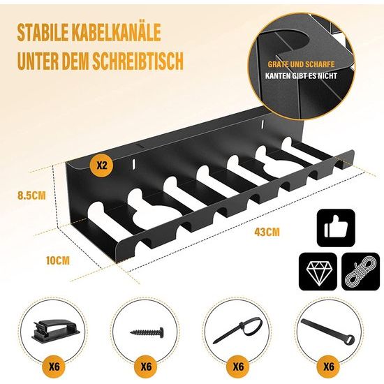 Kabelkanaal bureau voor uw bureau, kabelbeheer bureau, hoogwaardige kabelgeleider bureau kabelkanaal kabelbeheer voor bureau (2 stuks)
