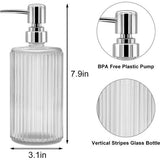 Set van 3 glazen zeepdispensers, handzeepdispenser, lotion vloeibare zeepdispenser voor keuken, badkamer, werkblad, onder de wasruimte, transparant