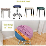 Krukhoes, rond, 30-40 cm, zitkruk, overtrek, stretch, kruk, rond, overtrek, ronde stoelhoes, beschermer, wasbaar, ronde draaibare kruk, hoes (2 stuks, wit)