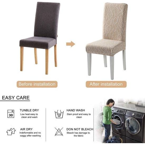 Stoelhoezen, 4/6 stuks, elastisch, modern, wasbaar, duurzaam, universeel, voor eetkamer, hotel, banket, bruiloft, feestdecoratie