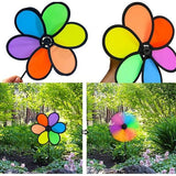 4 Pack Wind Spinner Bloem Pinwheel Speelgoed 24cm Regenboog Windmolen Spinner voor Gazon Pinwheel Yard Tuin Patio Balkon Tuin Stake Decoratie