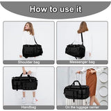 Sporttas dames reistas dames grote sporttas met schoenenvak en nat vak dames heren gymtas 65 l reistas zwemtas overnachting weekender, zwart, Sporttas dames reistas grote crossbody bag