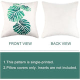 Kussenhoes 40 x 40 cm, set van 4, groene tropische plant, decoratieve bankkussenhoes, zachte kussenhoezen, buitenkussen voor tuinmeubelen (imitatielinnen)