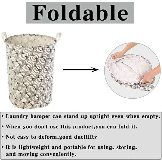 17,7 inch wasmand, opbergsorter, pop-up wasmand, opvouwbaar, waterdicht, rond, katoen, linnen, voor slaapkamer, opslag, babykleding, speelgoed