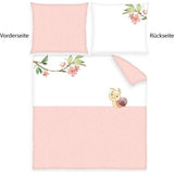 Slakkenwieg bedlinnen roze, kussensloop 35 x 40 cm met hotelovertrek, dekbedovertrek 80 x 80 cm met hotelhoes, 100% katoen, renforcé