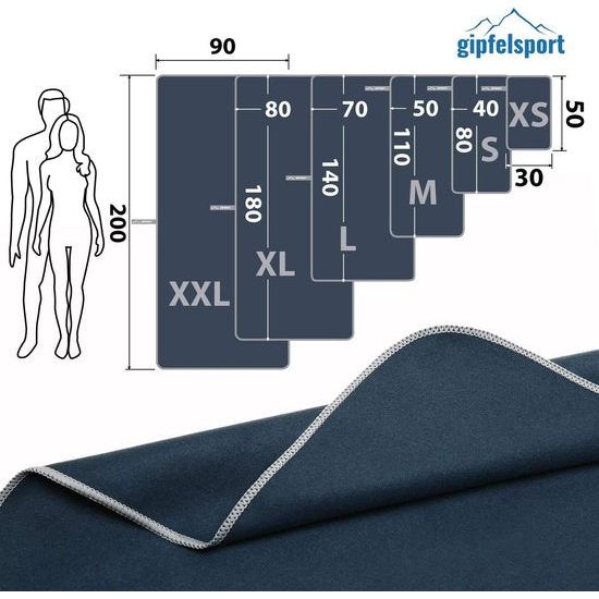 Microvezel handdoekenset, voor sauna, fitness, sport, strandhanddoek, sporthanddoek, 8 matten, 12 kleuren, blauw